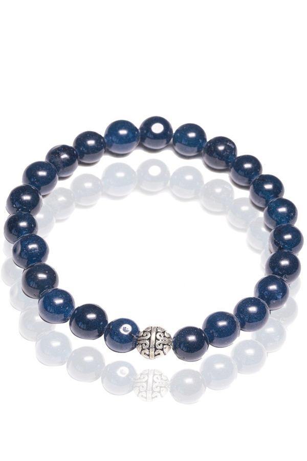 Sertifikalı Mavi Akik Taşı Bileklik - Gümüş Aparatlı - Image 1