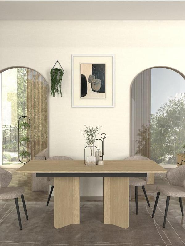 Dekorister Lava Yemek Masası Rota - Antrasit 180cm - Image 1
