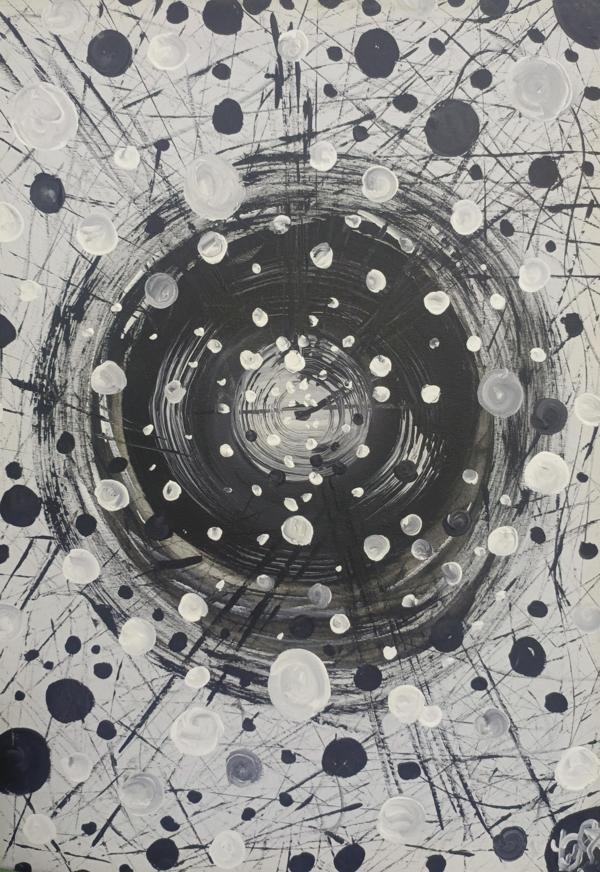 Ert sanat atölyesi el yapımı imzalı soyut tablo 35x50 cm boyutunda  - Image 1