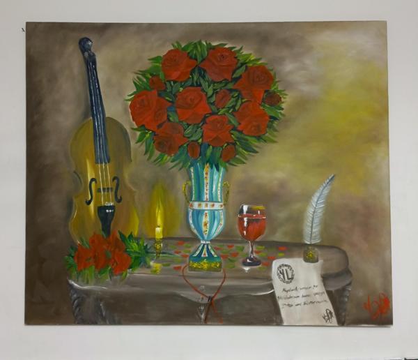 Ert sanat atölyesi el yapımı imzalı tablo 100x120 cm  - Image 1