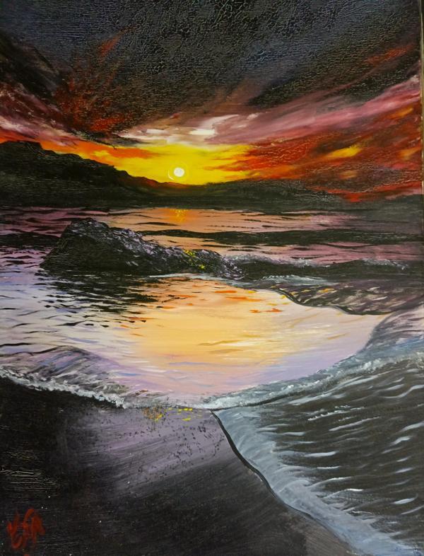 Ert sanat atölyesi el yapımı imzalı tablo 50x70 cm boyutundadır  - Image 1