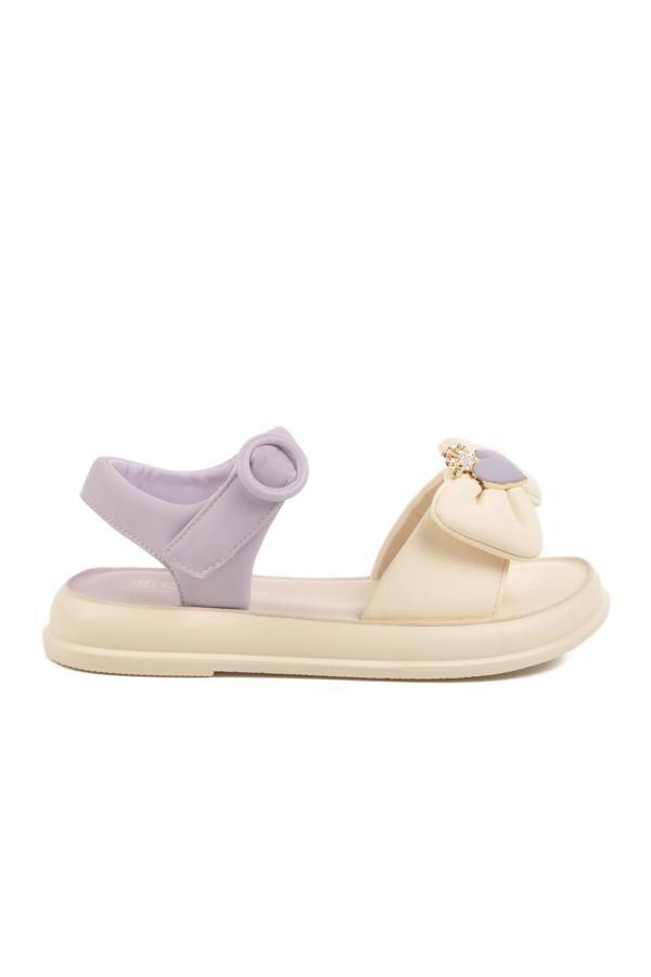 Lila Hafif Esnek Taşlı Kız Çocuk Sandalet 25Y600-5  F - Image 1