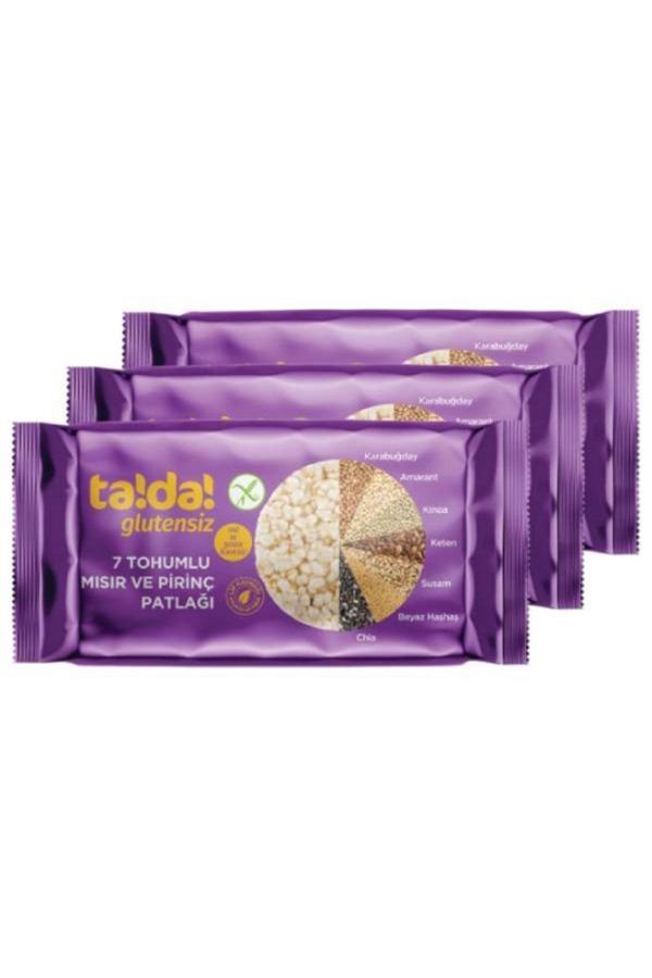 Tada 7 Tohumlu Glutensiz Gluten Free Mısır Ve Pirinç Patlağı 60 Gr (3 Adet) - Image 1