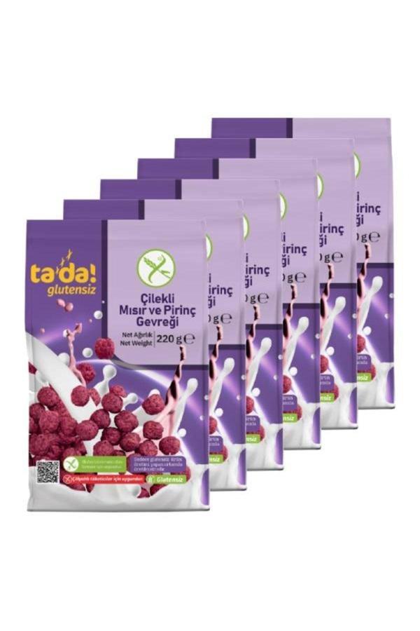 Tada Glutensiz Gluten Free Çilekli Kahvaltılık Mısır Ve Pirinç Gevreği 220 Gr (6 Adet) - Image 1