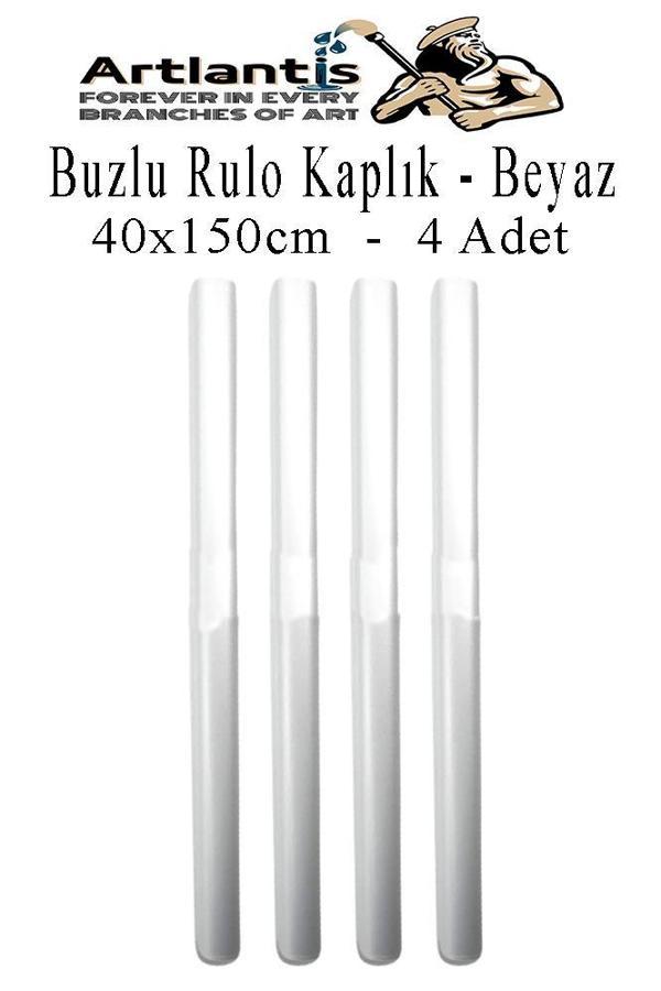 Buzlu Rulo Şeffaf Kaplık 4 Adet 40x150 cm Defter Kitap Kaplığı Okul Öğrenci Rulo Kaplık - Image 1