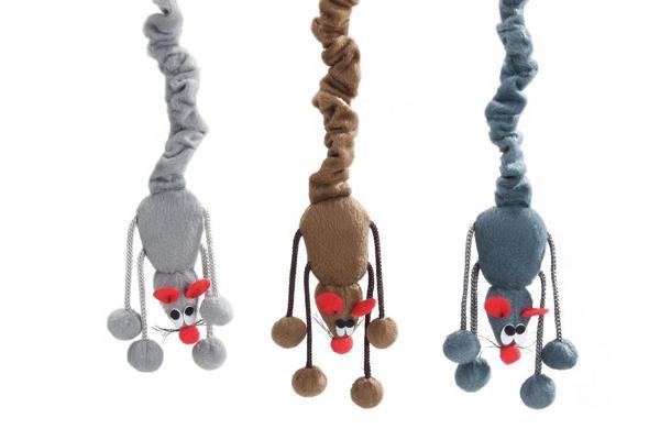 Beeztees Kedi Oyuncağı, Elastik Kuyruklu Fare, Asılabilir, Çeşitli Renklerde, 52cm - Image 1