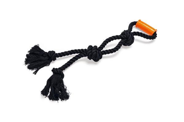 Beeztees Köpek Oyuncağı, Diş İpi, TPR Tutamaçlı, Siyah, 60x13x7cm, 390gr - Image 1