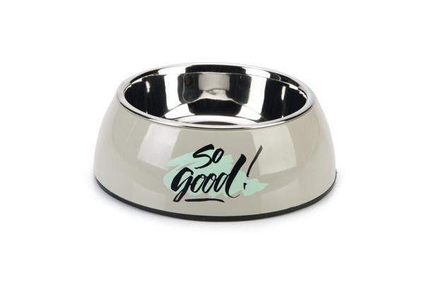 Beeztees Köpek Mama Su Kabı, Paslanmaz Çelik, Gri, 18cm, 350ml - Image 1