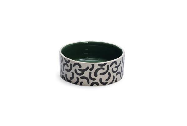Beeztees Köpek Mama Su Kabı, Seramik, Yeşil Beyaz, 16cm, 800ml - Image 1