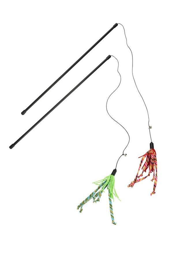 Beeztees Kedi Oltası, Zilli, Yün İpler Uc, Uzun Dayanıklı ip-70cm, Çeşitli Renklerde, 50cm - Image 1