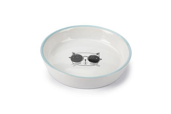 Beeztees Kedi Mama Su Kabı, Seramik, Beyaz, 16cm, 300ml - Image 1