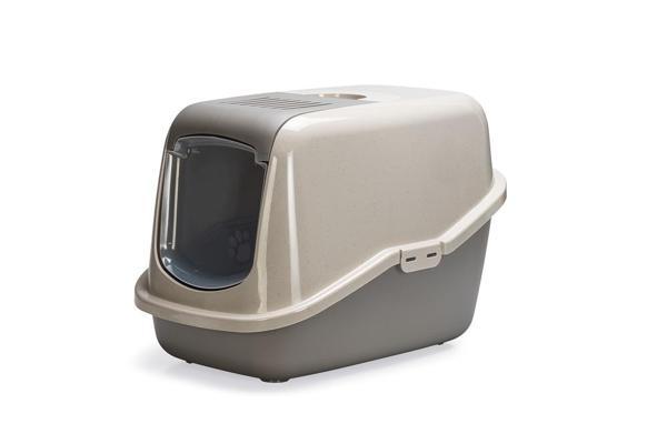 Beeztees Kapalı Kedi Tuvaleti, Koku Filtreli, Bej Gri, 56x39x39cm - Image 1