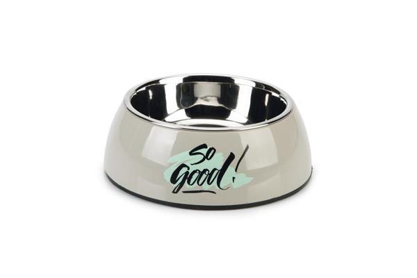 Beeztees Köpek Mama Su Kabı, Paslanmaz Çelik, Gri, 14cm, 160ml - Image 1