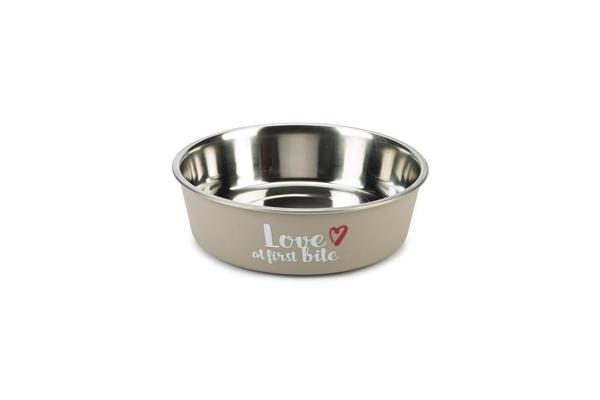 Beeztees Köpek Mama Su Kabı, Paslanmaz Çelik, Gri, 14cm, 450ml - Image 1