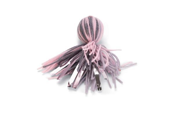 Beeztees Kedi Oyuncağı, Ahtapot, Yün ve Kurdela, Pembe ve Gri, 12x4x4cm - Image 1