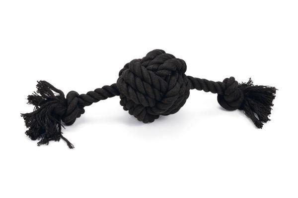 Beeztees Köpek Oyuncağı, Diş İpinden Top ve İpi, Siyah, 34x10x9cm, 255gr - Image 1