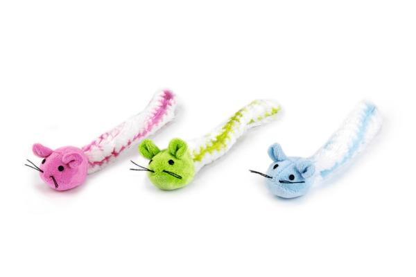 Beeztees Kedi Oyuncağı, Fare, Peluş ve Peluş Kuyruklu, Çeşitli Renklerde, 29x6x4cm - Image 1
