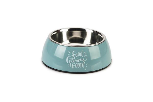 Beeztees Köpek Mama Su Kabı, Paslanmaz Çelik, Turkuaz, 14cm, 160ml - Image 1