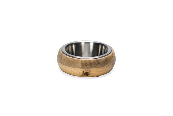 Beeztees DBL Köpek Mama Su Kabı, Dışı Masif Ahşap, Paslanmaz Çelik, 13,5cm, 350ml - Image 1
