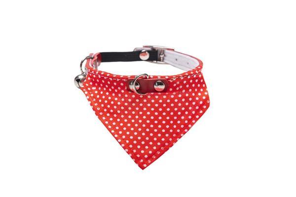 Beeztees Kedi Boyun Tasması, Bandanalı, Zilli, Kırmızı, 24-29cm - Image 1
