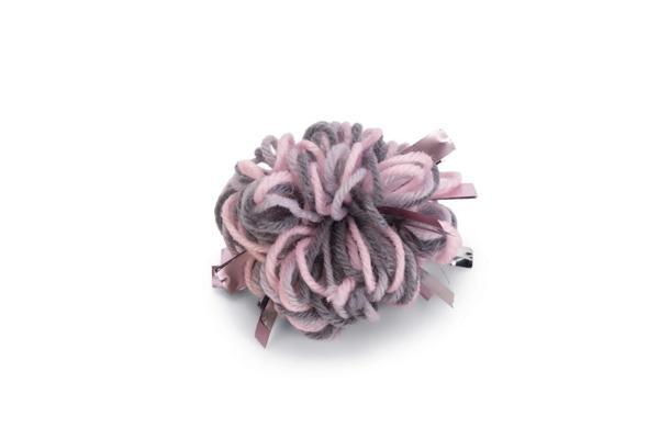 Beeztees Kedi Oyuncağı, Top, Yün, Pembe ve Gri, 7cm - Image 1