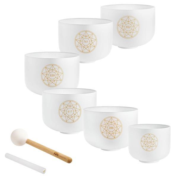 Meinl Sonic Energy 6-Parça Solfeggio Crystal Singing Bowl Set (Ut 396 Hz, Re 417 Hz, Mi 528 Hz, Fa 639 Hz, Sol 741 Hz, L - Image 1