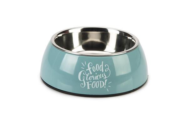 Beeztees Köpek Mama Su Kabı, Paslanmaz Çelik, Turkuaz, 18cm, 350ml - Image 1