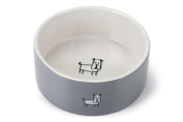 Beeztees Köpek Mama Su Kabı, Seramik, Beyaz Gri, 21,5cm, 2000ml - Image 1