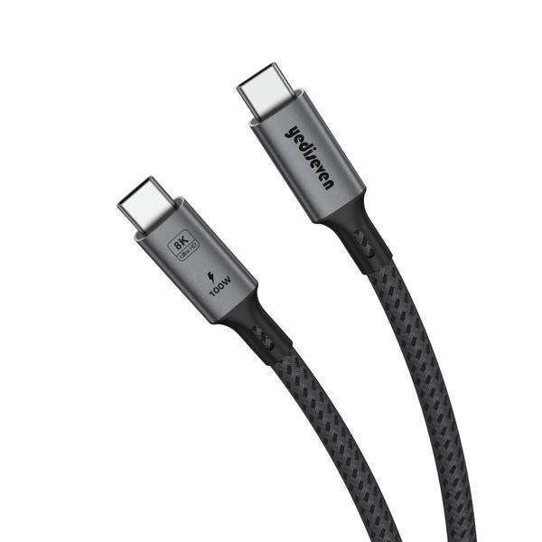 Yediseven USB 4 To Type C 4.0 Harici SSD Kablosu 40GBPS Hızlı Veri Aktarma 100WATT Kısa Şarj Kablosu 20 cm - Image 1