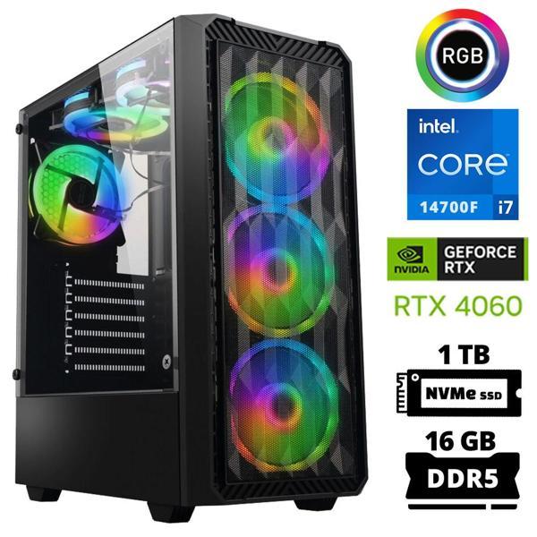 Xaser Delux X82 i7 14700F 16GB DDR5 Ram 1TB M.2 NVMe SSD 8GB RTX4060 Masaüstü Oyuncu Bilgisayarı - Image 1