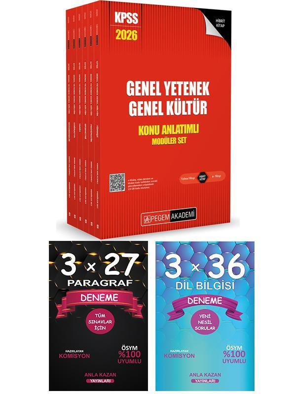 Pegem + Anla Kazan 2026 KPSS Genel Yetenek Genel Kültür Lisans Konu Anlatımlı Modüler Set 6 Kitap - Anla Kazan Yayınları - Image 1