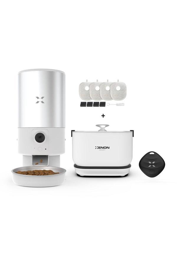 Xenon Smart Akıllı Çelik Mama Kabı, Otomatik Su Pınarı 4 Adet Filtre Seti ve 4'lü Pet Ürünleri Seti Siyah - Image 1