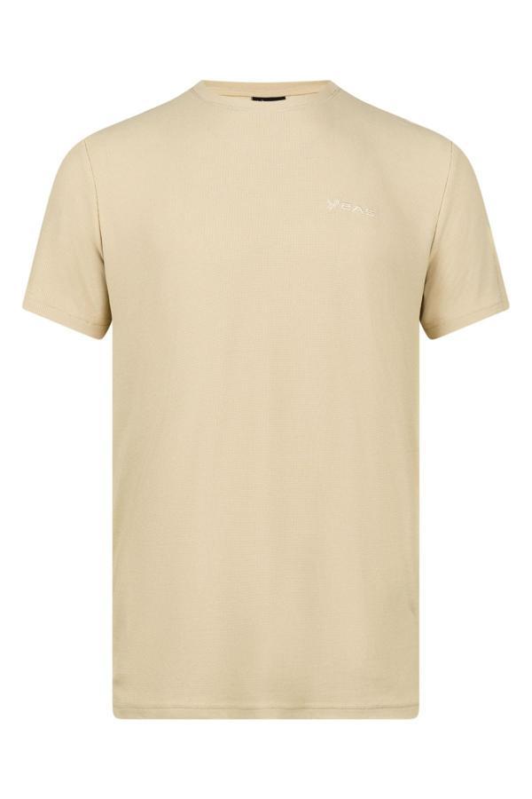 2AS Kalei Sıfır Yaka T-Shirt Bej - Image 1