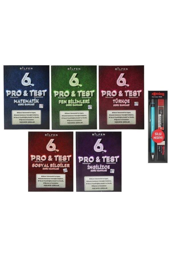 Bilfen Yayıncılık 6. Sınıf Pro Test Tüm Dersler Soru Bankası Seti 5 Kitap Ve Rotring 3'Lü Kalem Seti - Bilfen Yayınları - Image 1