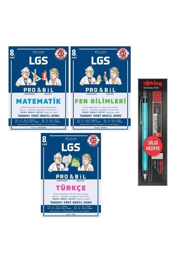 Bilfen Yayıncılık Bilfen Yayınları 8. Sınıf Pro Bil Matematik Türkçe Fen Soru Bankası Seti 3 Kitap + 3'Lü Kalem Seti - Bilfen Yayınları - Image 1