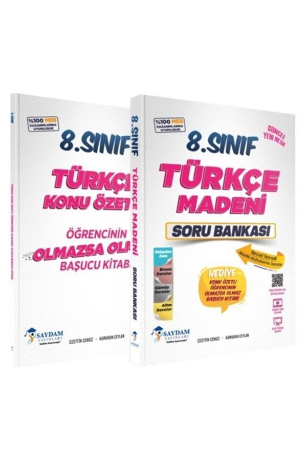 Saydam Yayınları - 8.Sınıf Türkçe Madeni Soru Bankası + Olmazsa Olmaz Başucu Kitabı 9786057418203 - Saydam Yayınları - Image 1