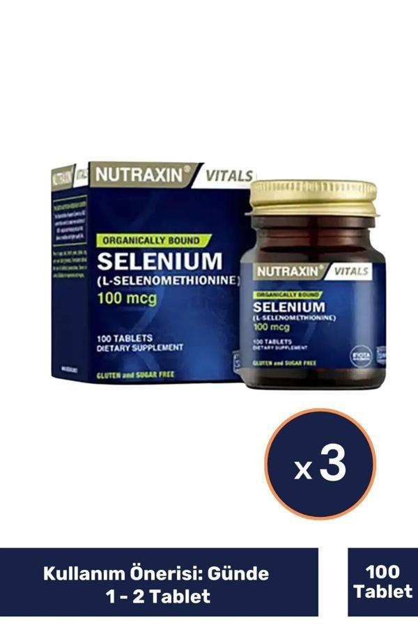 Nutraxin Selenium 100 mcg 100 Tablet 3 Adet - Image 1