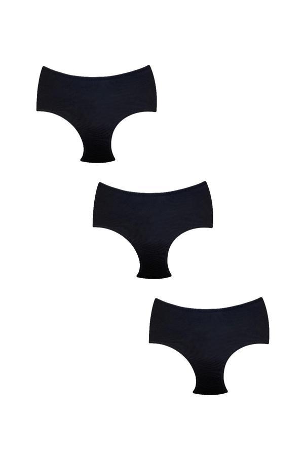 3'lü Pamuklu Bato Bamboo Külot | Siyah  0325 - Image 1