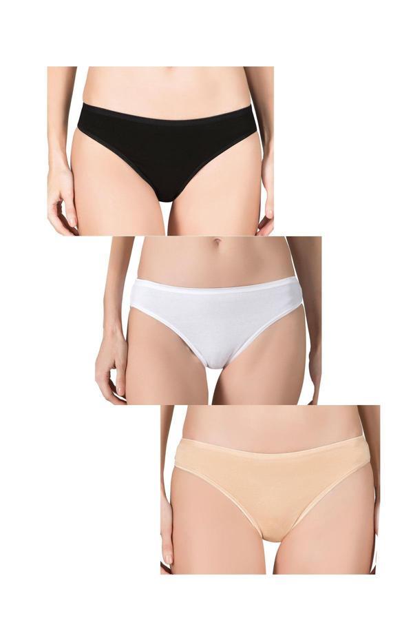 Kadın 3'lü Viskon Yüksek Kalite Slip Külot | 23926 - Image 1