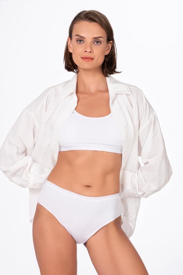 Kadın Pamuklu Bato Külot Beyaz | K6121 - Image 1