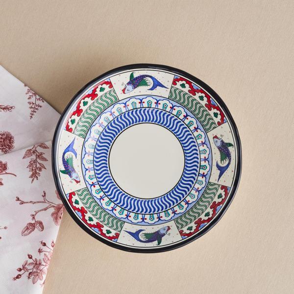 Karaca x Ömür Akkor İznik Balık Salata Kasesi 24 cm - Image 1