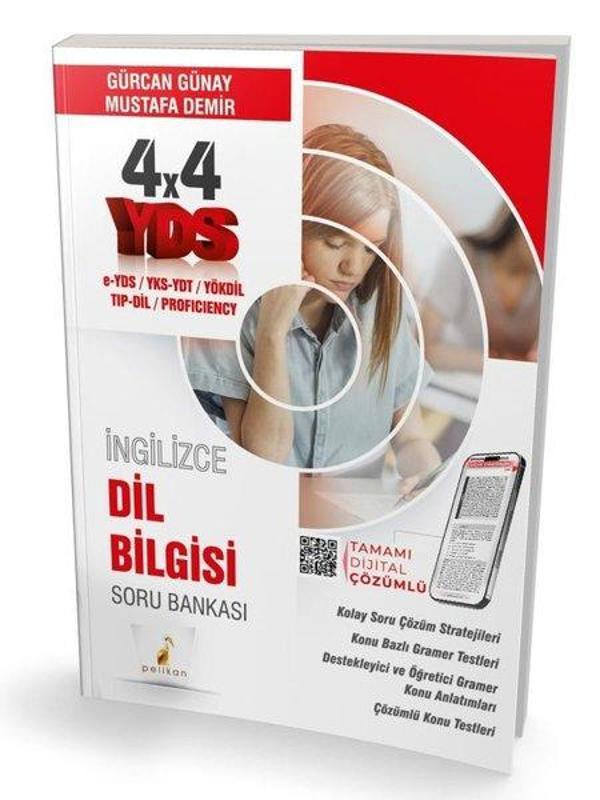 YDS İngilizce 4x4 Dil Bilgisi Soru Bankası - Pelikan Yayınları - Image 1