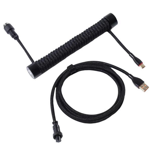 GravaStar Sarmal Aviator USB to Type-c  Mekanik Klavye Uyumlu Oyuncu Kablosu, 1.85m, Siyah - Image 1