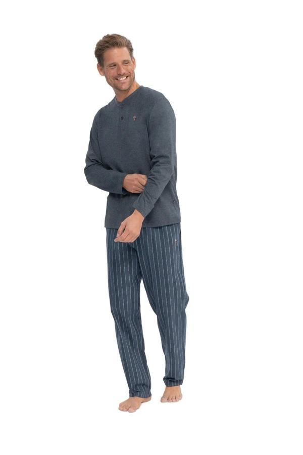 U.S. Polo Assn. Erkek Uzun Kollu Yakası Patlı Pijama Takımı - Image 1