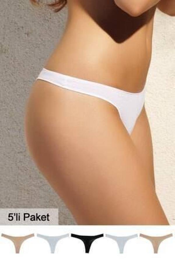 Pierre Cardin Kadın Pamuklu Tanga 5li - Image 1