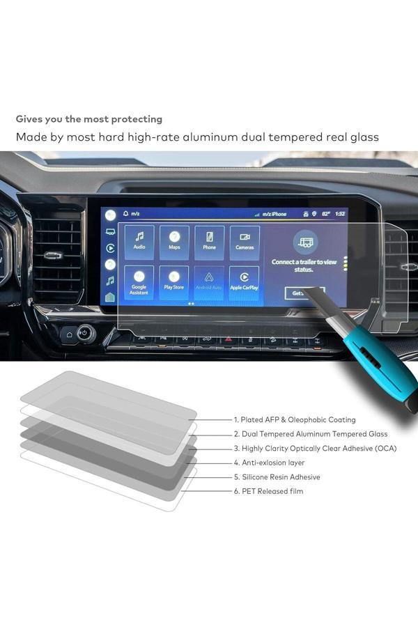 Zdn Case Gmc Sierra 13,4 İnç Navigasyon Multimedya Uyumlu Nano 9H Ekran Koruyucu - Image 1
