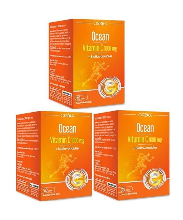 Ocean Vitamin C 1000 Mg 30 Tablet x 3 Adet - Image 1