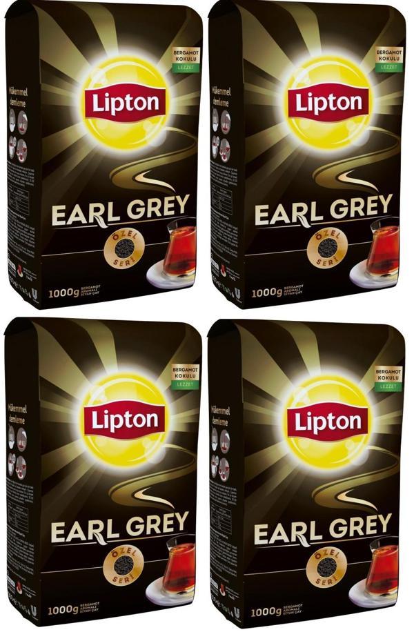 Lipton Earl Grey Bergamot Aromalı Siyah Çay 1000 gr (4 Paket) - Image 1