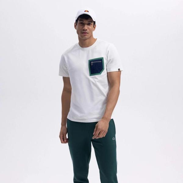Ellesse Erkek Kırık Beyaz Pamuklu Tişört – EM362-OF - Image 1
