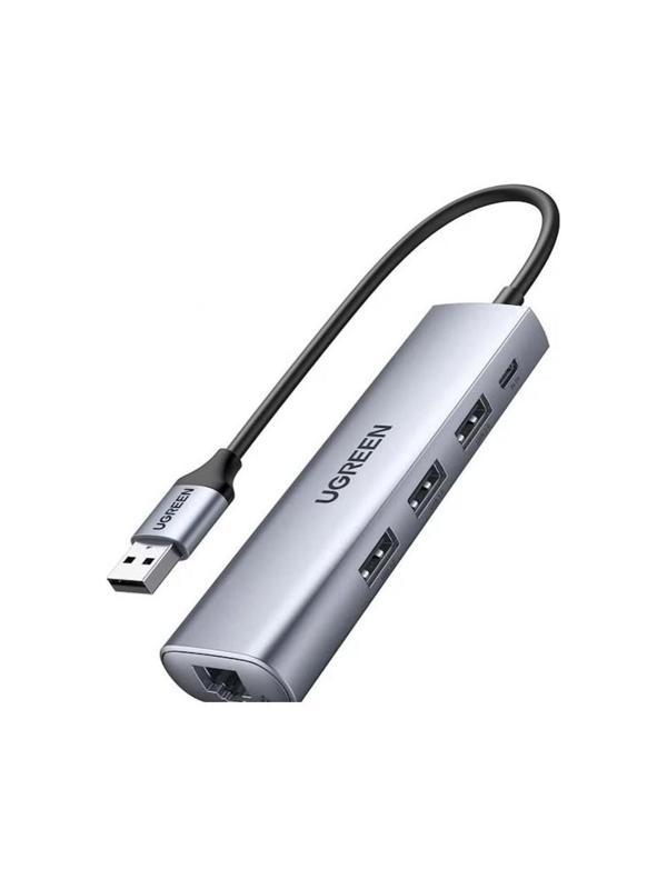 UGREEN 20915 CM475 USB 3.0 to 3 x USB 3.0 + RJ45 1000Mbps Ethernet Adaptörü - Image 1